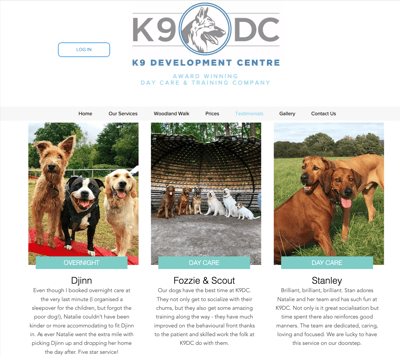 Check out how Revelation Pets customer K9 Development Centre highlights testimonials with pics of the dogs!